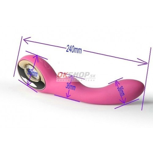 Dizajnový silikónový vibrátor ružový