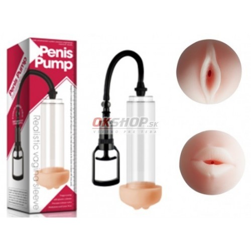 Pump for men with realistic vagina/mouth
