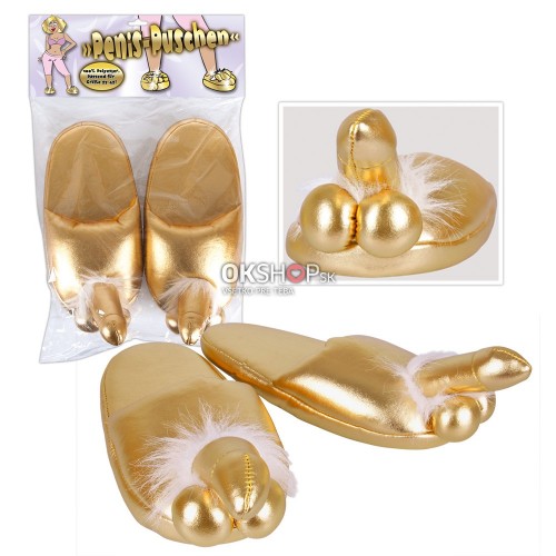 Zlaté papuče s penisom 