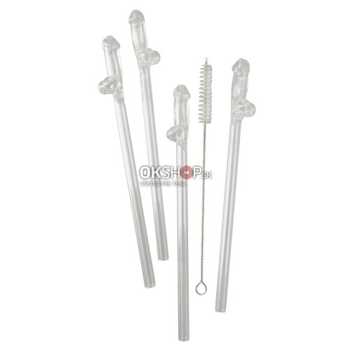 Set sklenených slamiek Glass Drinking Straw Willy