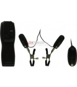 Flirt Vibrating Love Egg and Nipple Clips Set