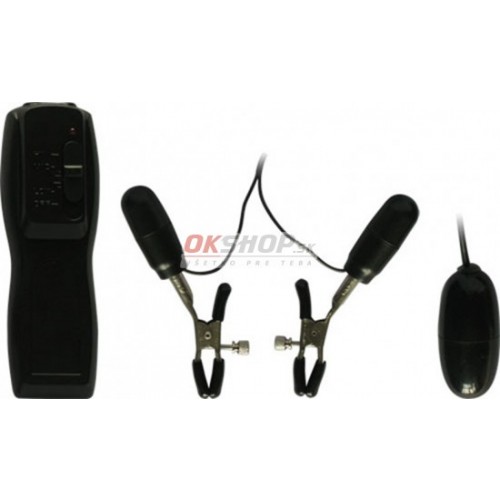 Flirt Vibrating Love Egg and Nipple Clips Set