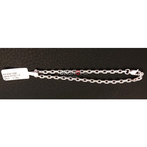 Strieborný náramok Cable 19cm, 4,78g