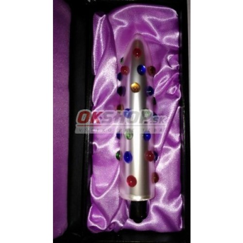 Vibrator s sklenenymi perlickami