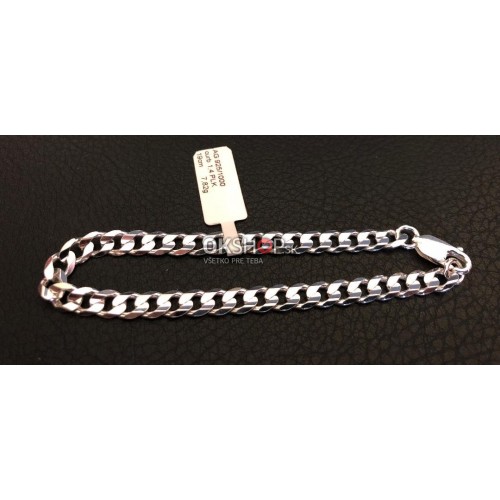 Strieborný náramok Curb PLK 19 cm 7,82 g 