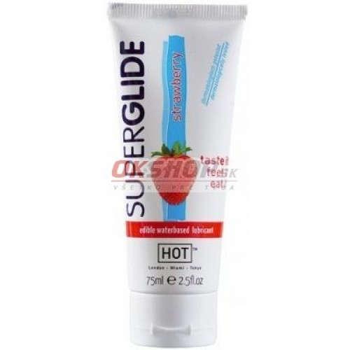 HOT Superglide na vodnej báze Jahoda 75ml