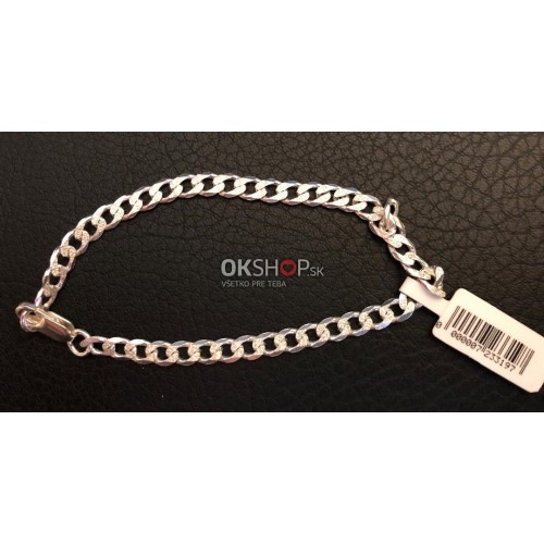 Strieborný náramok Curb PLS 19 cm 5,36 g